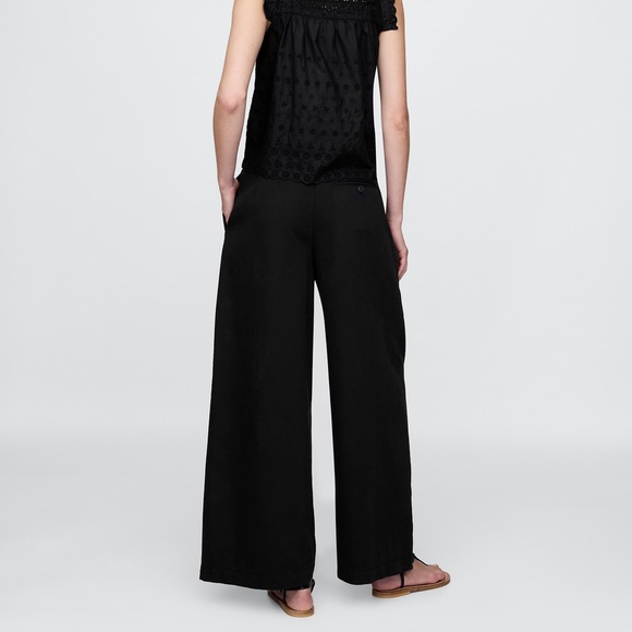Gap X Doen High Rise Pleated Trouser Wide Leg Pant Black NWT - Picture 14 of 15